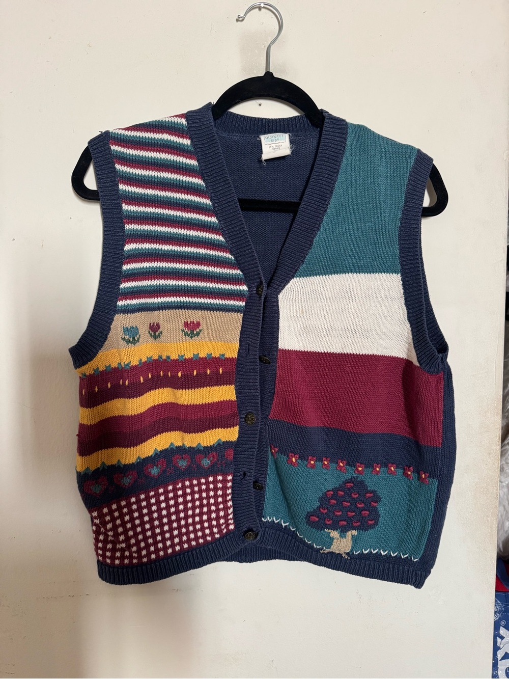 Vintage Multicolor Knit Cotton Vest